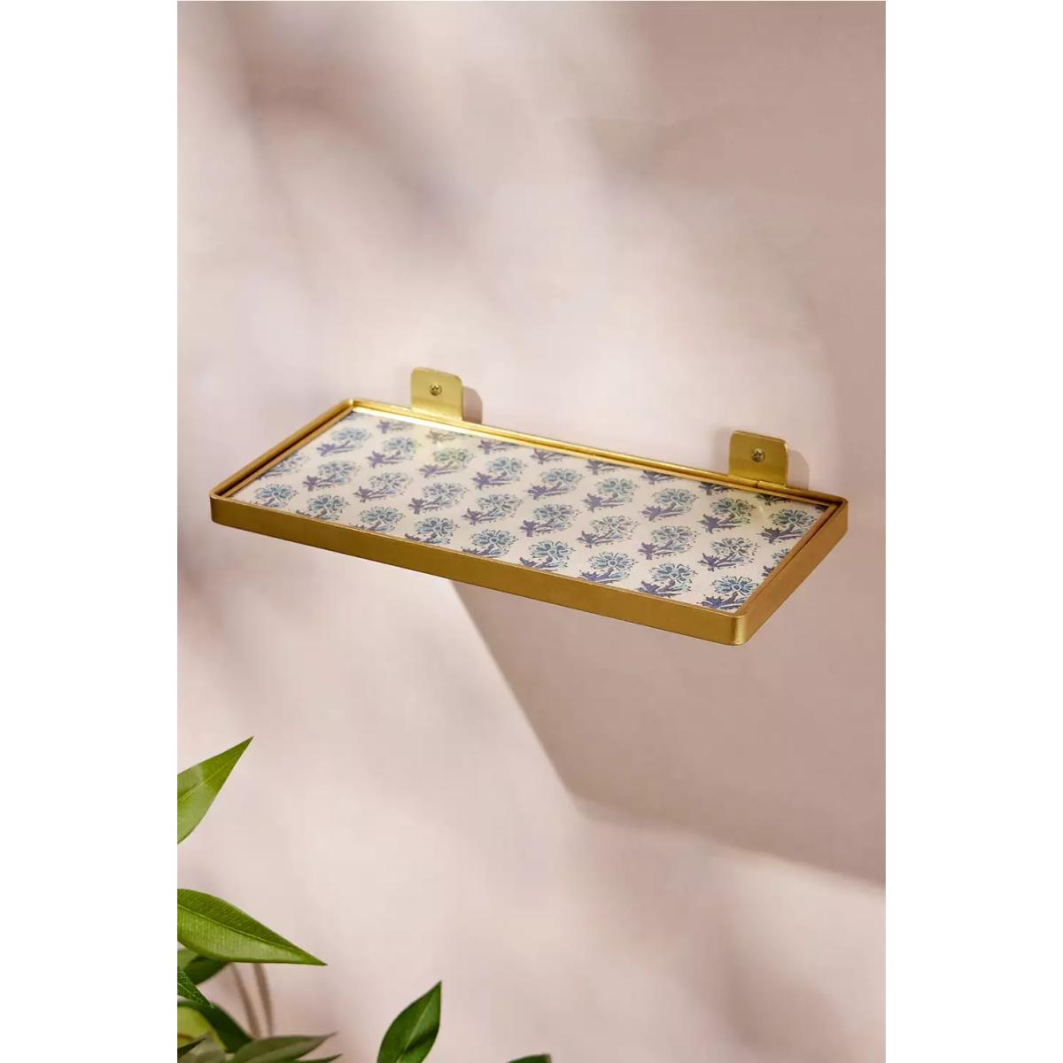 Urban Outfitters Block Print Small Wall Shelf - Blue ALL – image 2