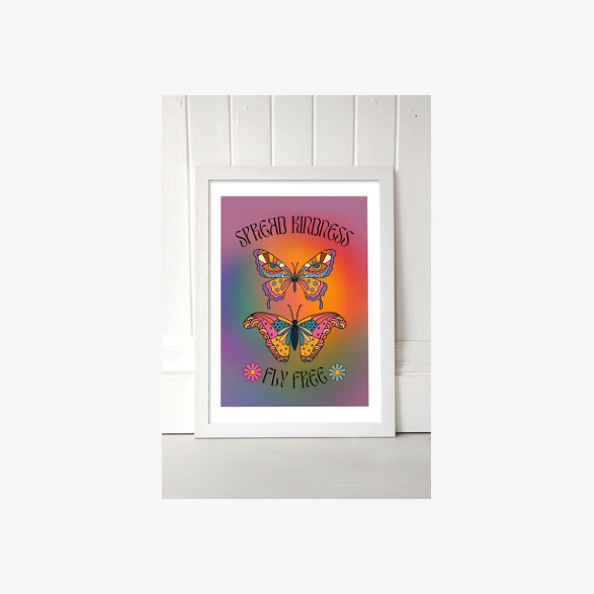 Spread Kindness Wall Art Print - White UK 3 at Urban Outfitters