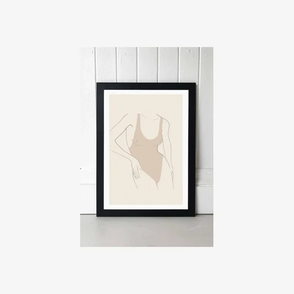 Flower Love Child Pink Cossie Wall Art Print - Black UK 3 at Urban Outfitters