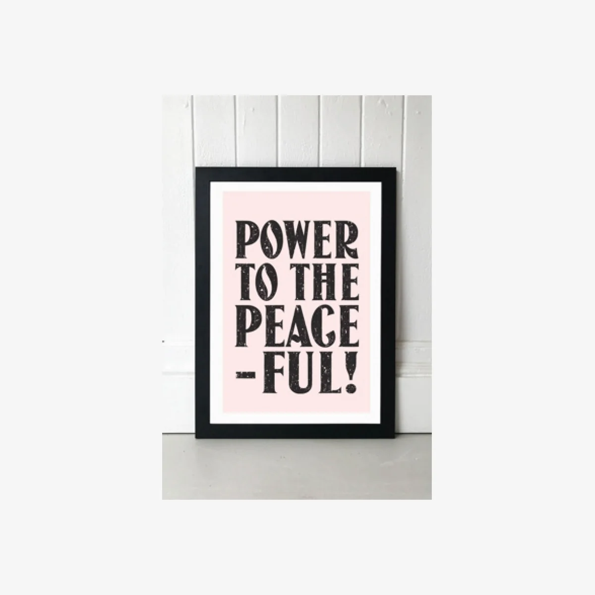 Flower Love Child Power To The Peaceful Wall Art Print - Black UK 3 at Urban Outfitters