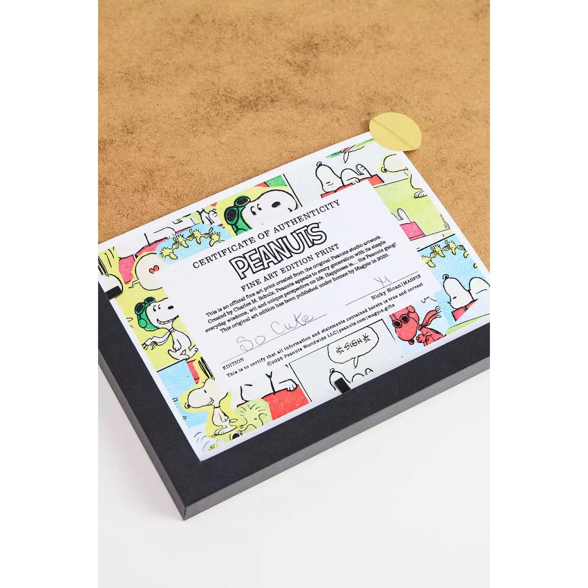 Snoopy I'm So Cute Framed A3 Wall Art Print - Yellow ALL at Urban Outfitters – image 3