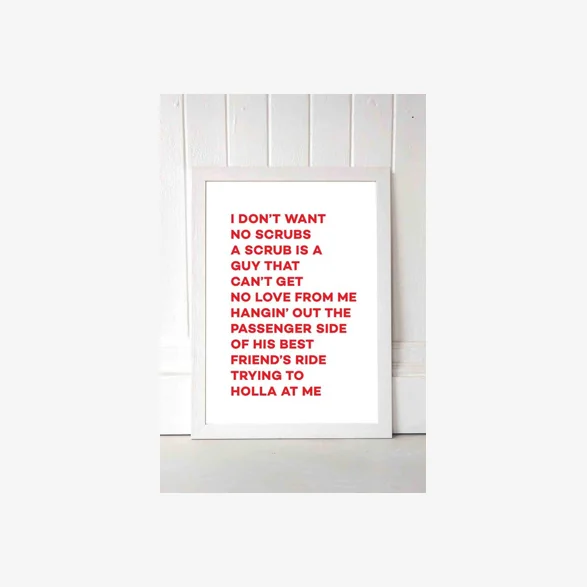 Mood No Scrubs Wall Art Print - White UK 3 at Urban Outfitters
