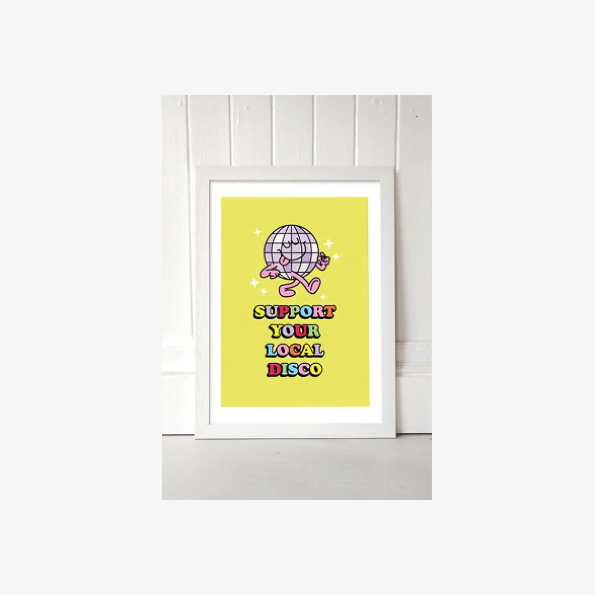 Local Disco Wall Art Print - White 2 at Urban Outfitters