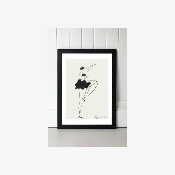 Hali Igwelaezoh Dancing Lady Wall Art Print - Black UK 3 at Urban Outfitters