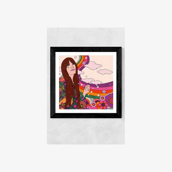 Golden Daze Mercedess Wall Art Print - Black 2 at Urban Outfitters