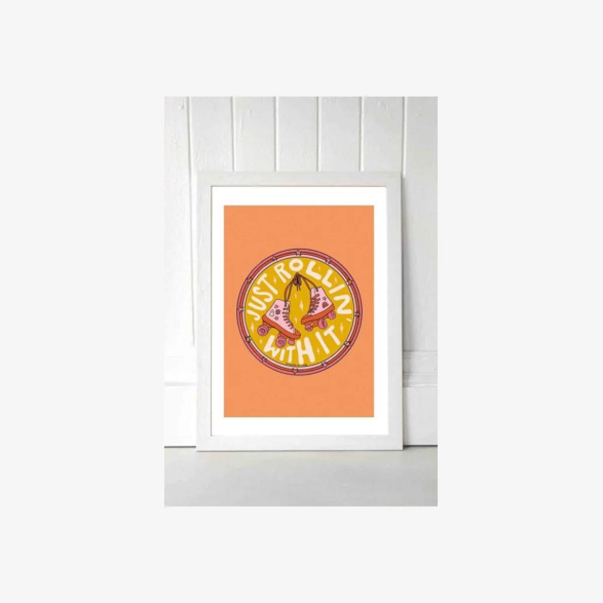 Doodle By Meg Rolling With It Wall Art Print - White 1 at Urban Outfitters