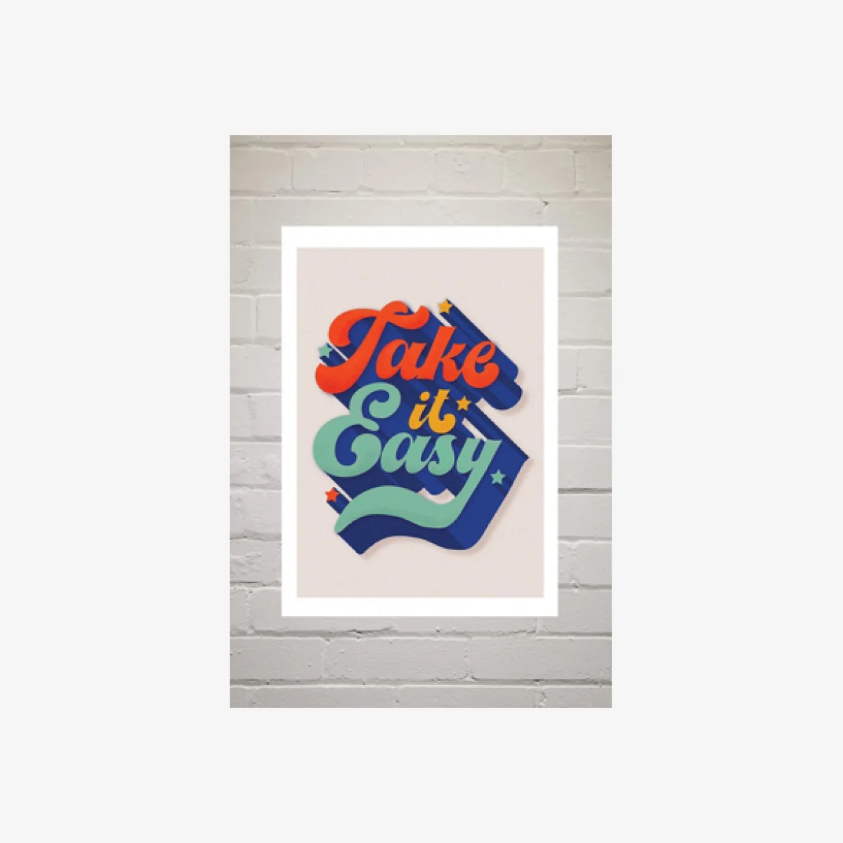 ShowMeMars Take it Easy - Retro Type Wall Art Print - Assorted 1 at Urban Outfitters