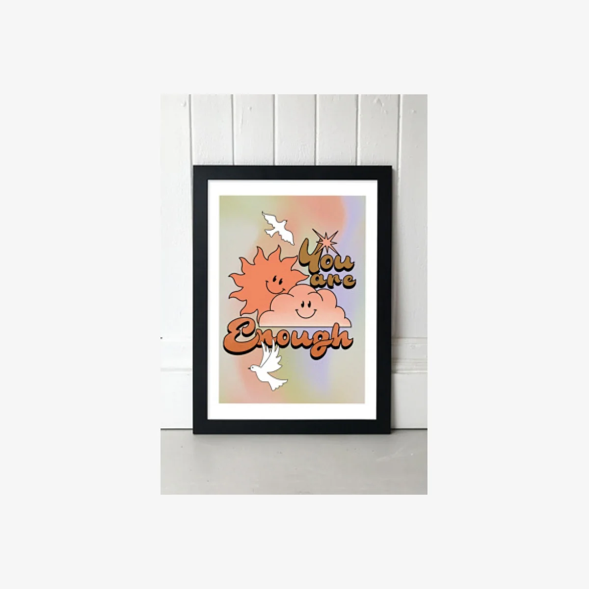 You Are Enough Wall Art Print - Black 1 at Urban Outfitters