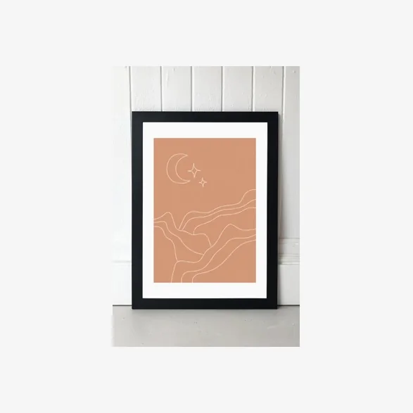 Sundry Society Lunar Landscape Wall Art Print - Black UK 3 at Urban Outfitters