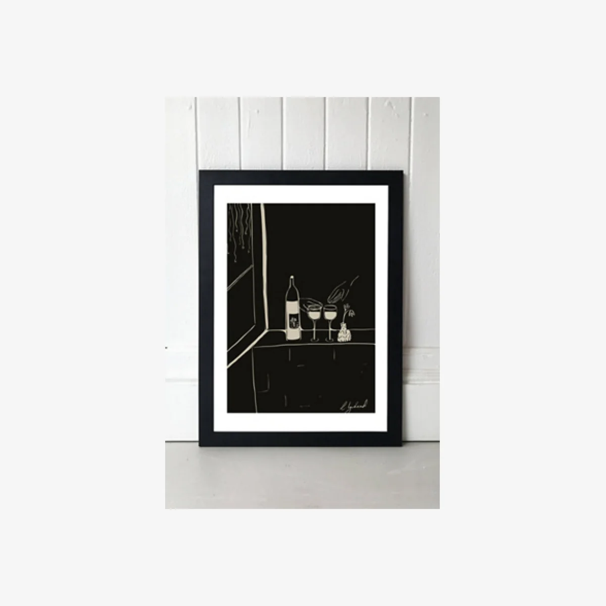 Hali Igwelaezoh Wine & Friends Wall Art Print - Black UK 3 at Urban Outfitters