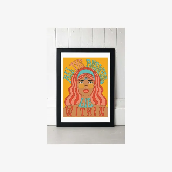 Exquisite Paradox All The Answers Lie Within Wall Art Print - Black UK 3 at Urban Outfitters