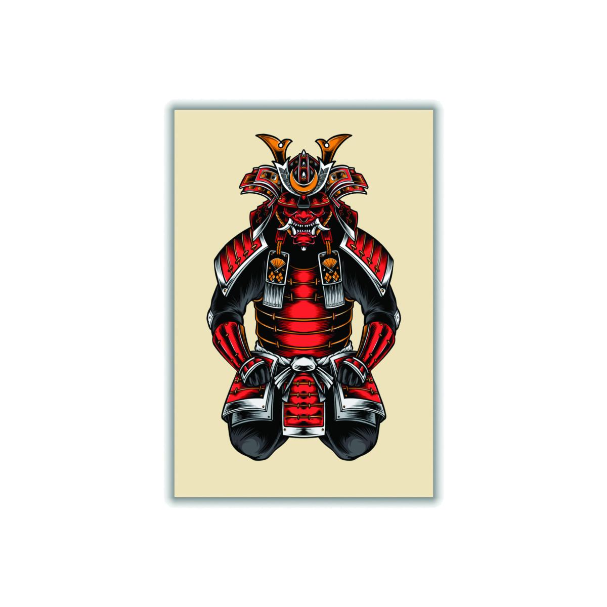 Red Japanese Samurai A4 210 X 297Mm Stanley Print House – image 1
