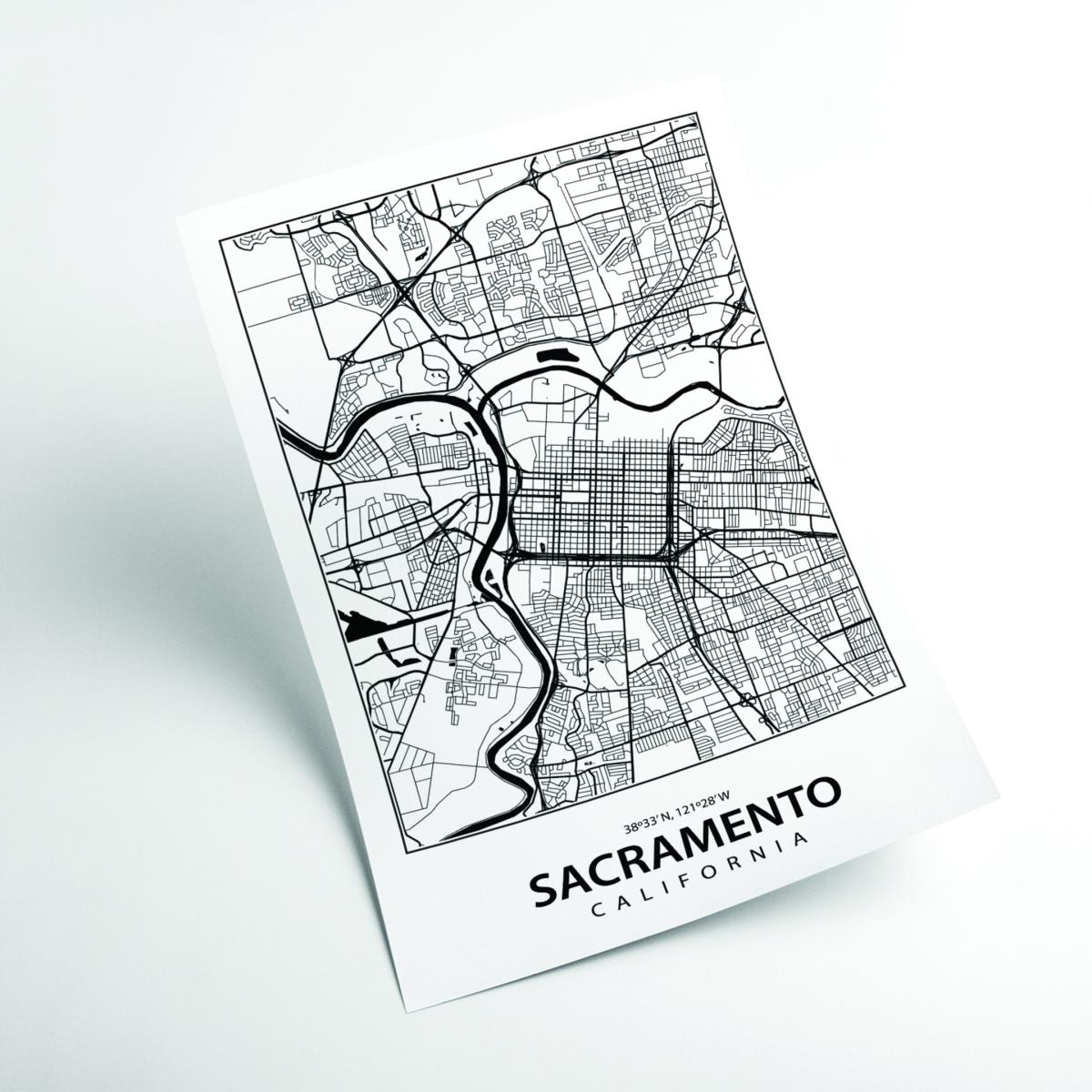 Black Map Of Sacramento Small Stanley Print House – image 2