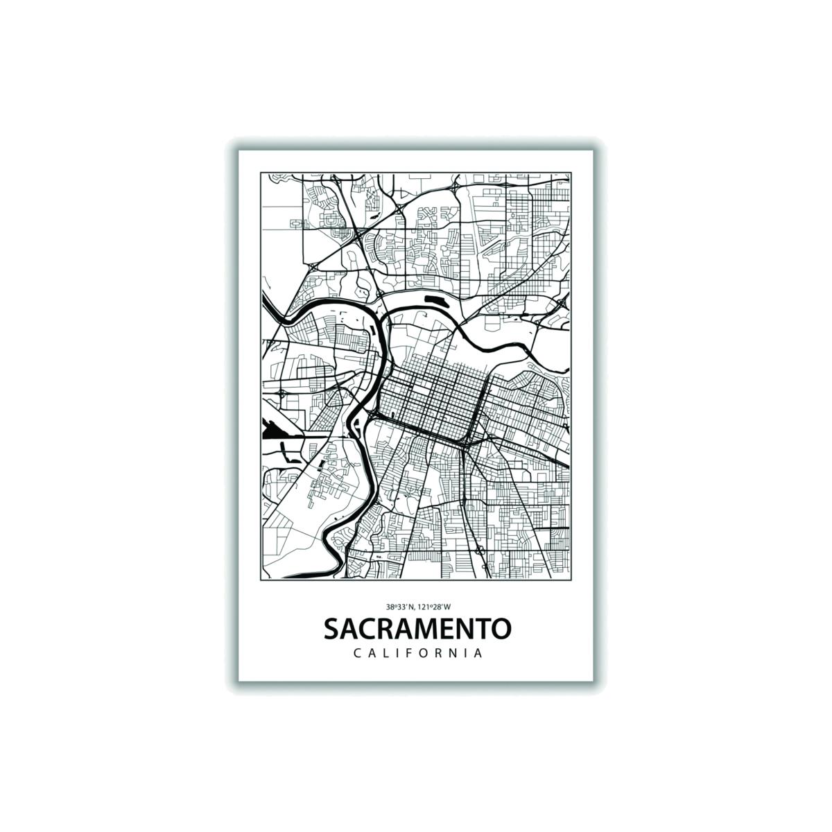 Black Map Of Sacramento Small Stanley Print House – image 1