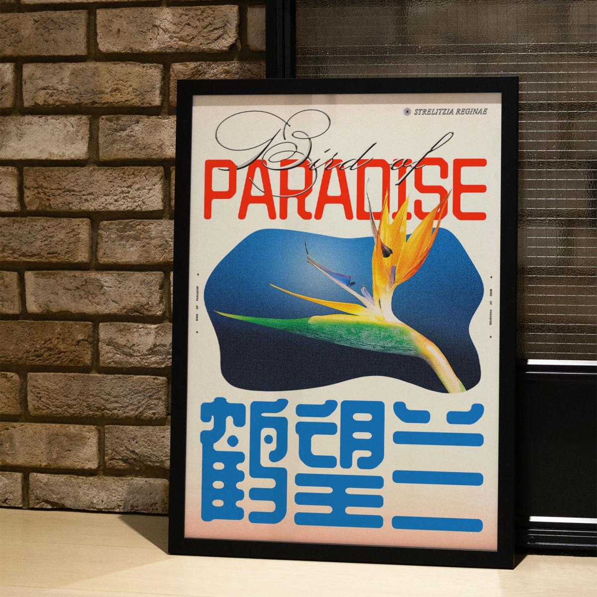 Red / Blue Bird Of Paradise - Giclee Fine Art Print - Large | A2 | 420 X 594Mm | East Side Studio London – image 4