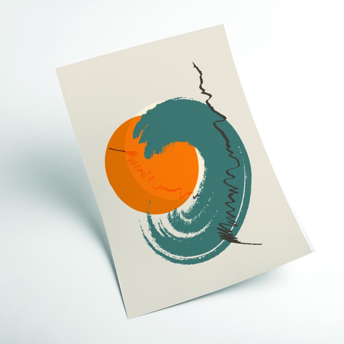 Yellow / Orange Sunshine Abstract Swirl Extra Large Stanley Print House – image 2