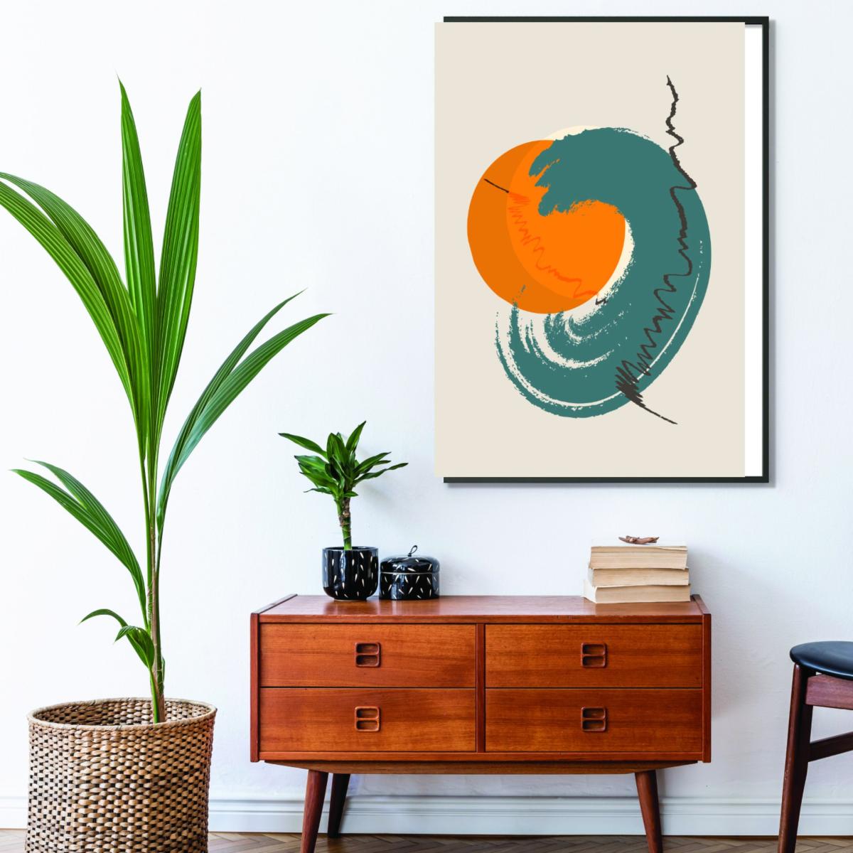 Yellow / Orange Sunshine Abstract Swirl Extra Large Stanley Print House – image 3
