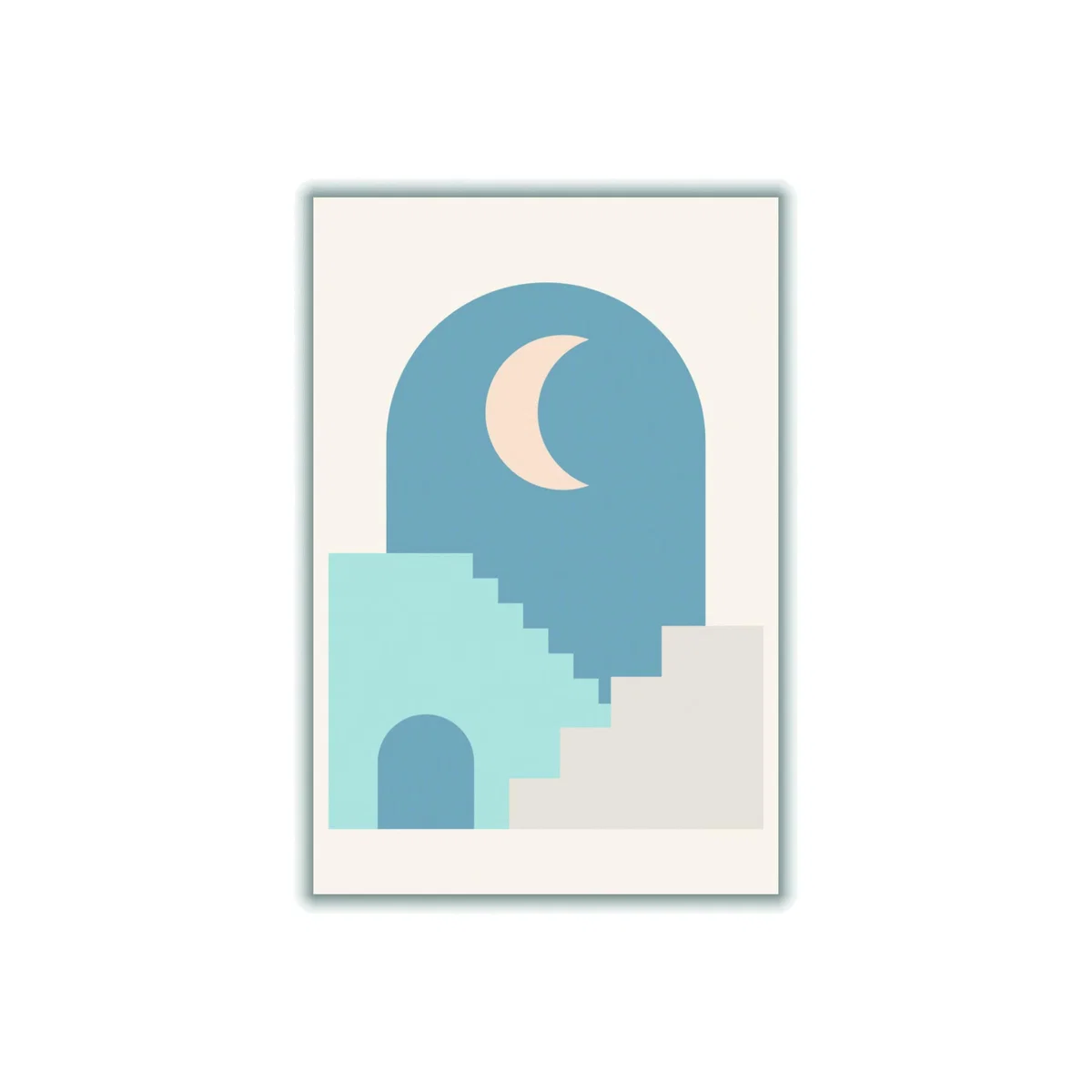 Blue Minimal Architecture #3 Large Stanley Print House – image 1
