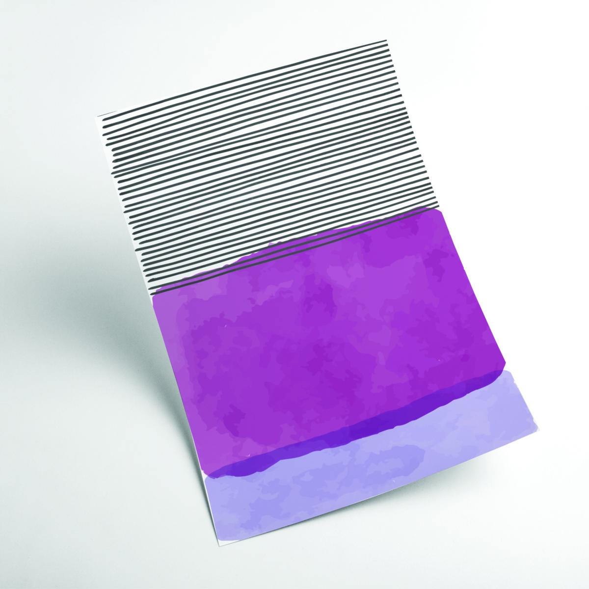 Pink / Purple Watercolor Lines Series #3 A4 210 X 297Mm Stanley Print House – image 2