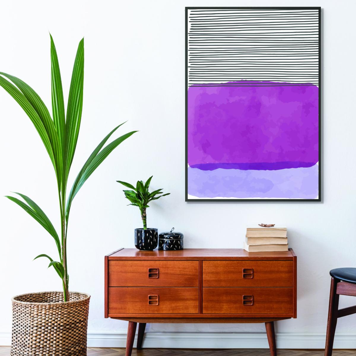 Pink / Purple Watercolor Lines Series #3 A4 210 X 297Mm Stanley Print House – image 3