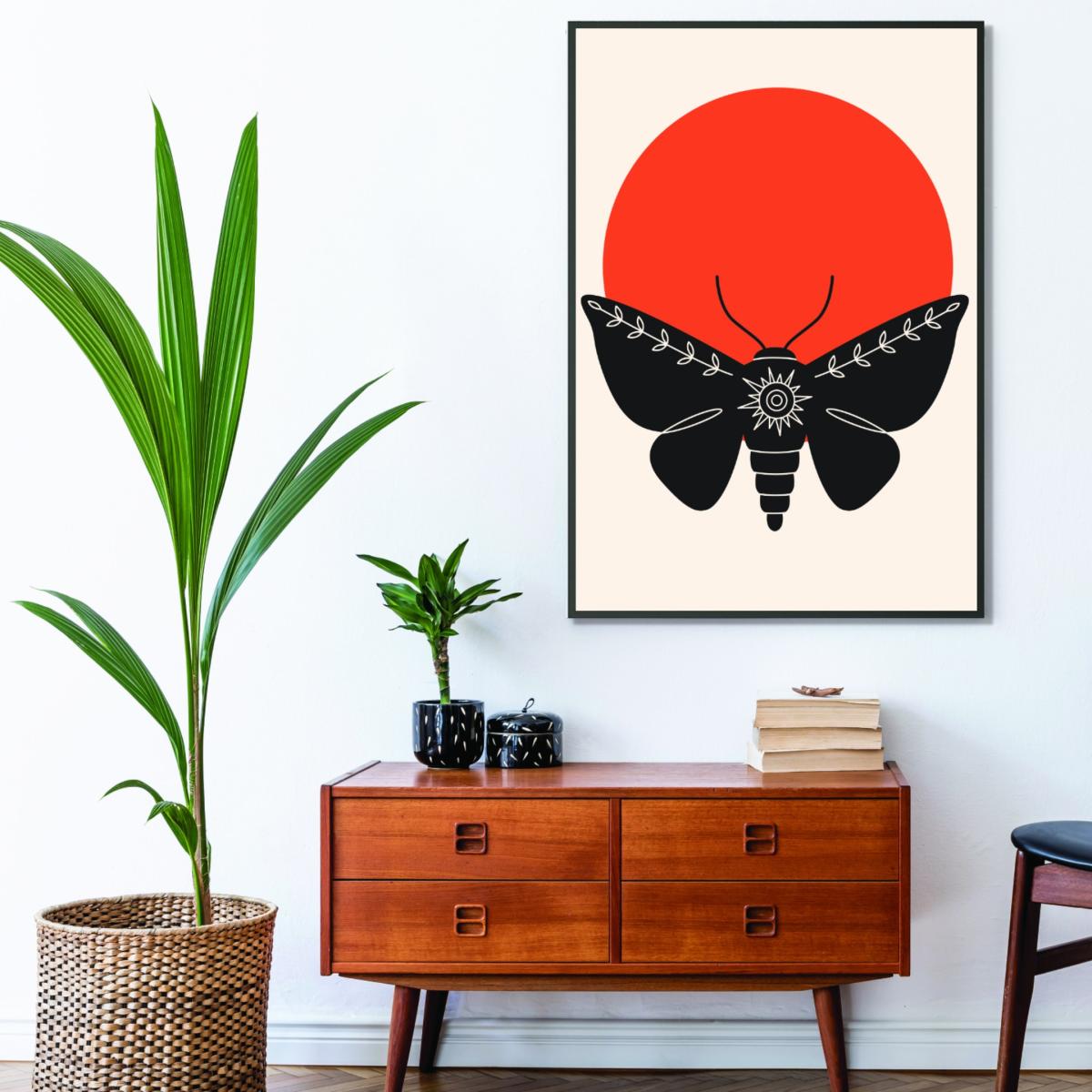 Yellow / Orange Sunshine Moth Extra Small Stanley Print House – image 3
