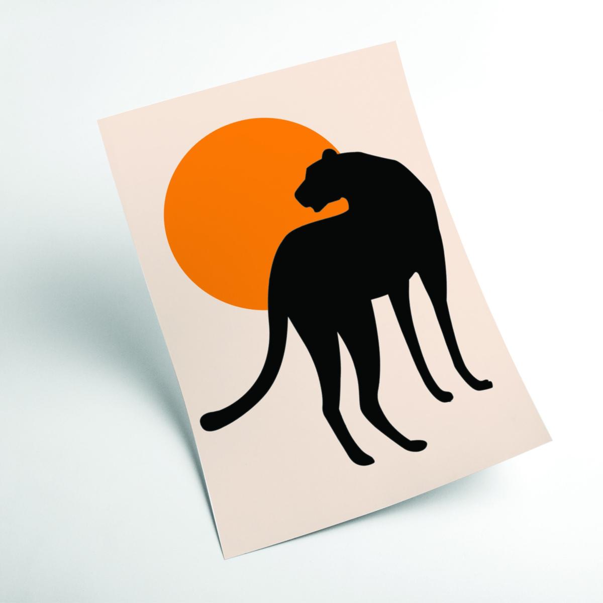 Yellow / Orange Leopard Sun Poster A4 210 X 297Mm Stanley Print House – image 2