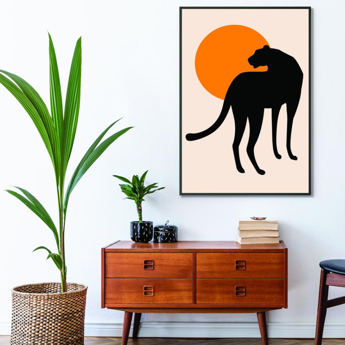 Yellow / Orange Leopard Sun Poster A4 210 X 297Mm Stanley Print House – image 3