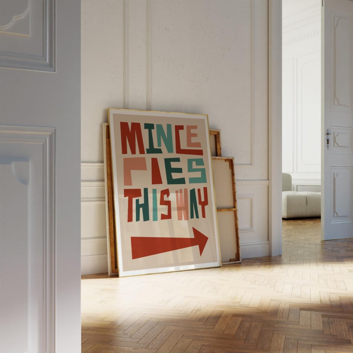Mince Pies This Way Christmas Art Print - A2 Natalie Cass Art – image 3