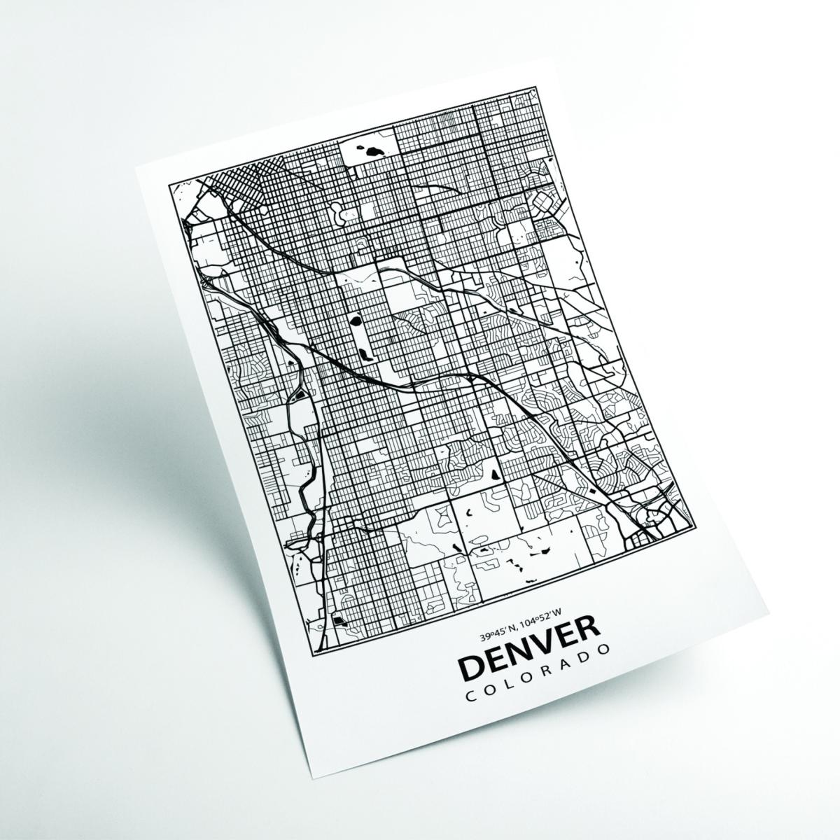 Black Map Of Denver Colorado Small Stanley Print House – image 2