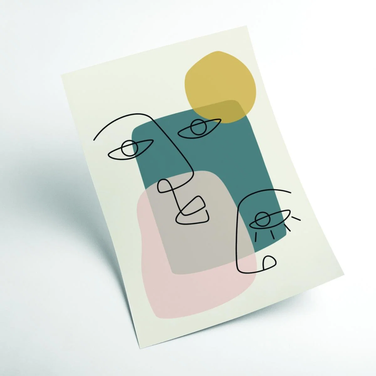 Neutrals Abstract Faces A1 594 X 841Mm Stanley Print House – image 2