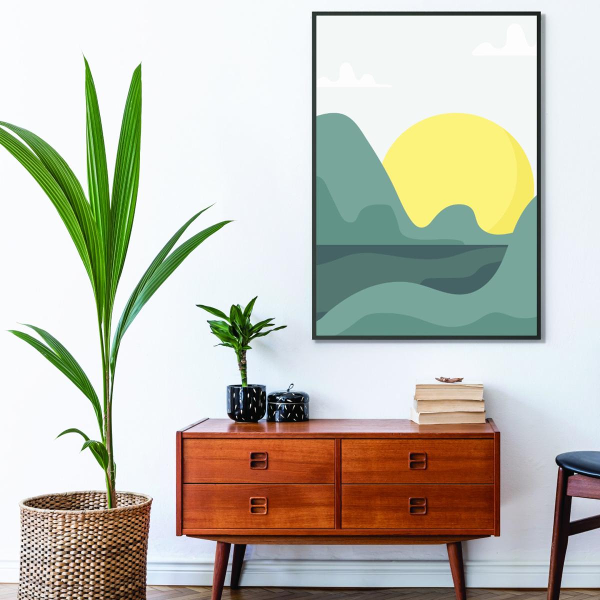 Yellow / Orange Boho Sunny Landscape #1 Large Stanley Print House – image 3