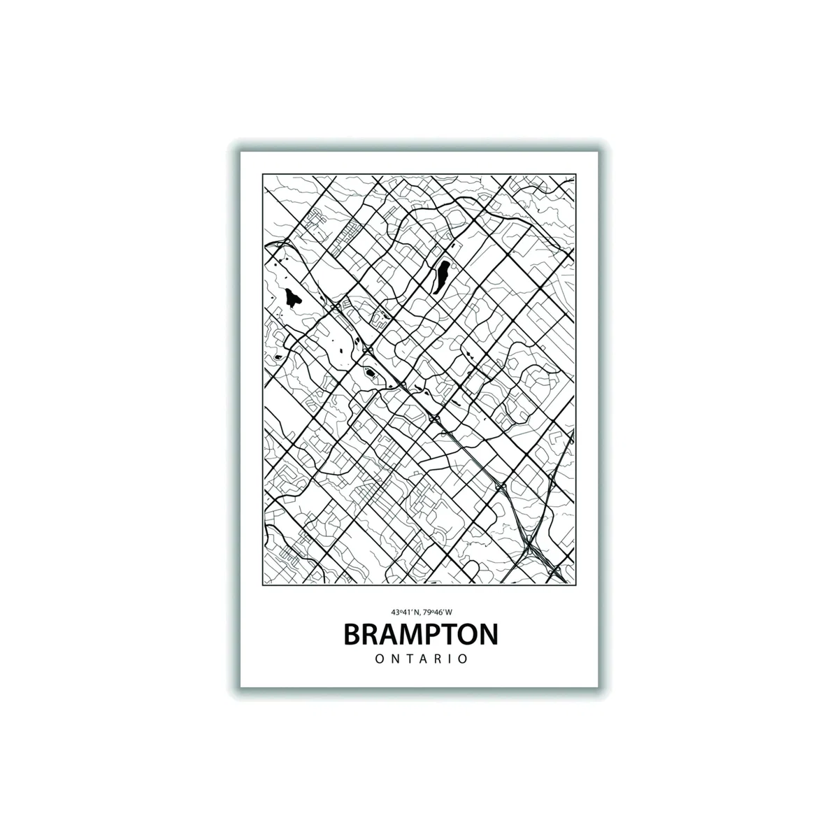Black Map Of Brampton Xxs Stanley Print House – image 1