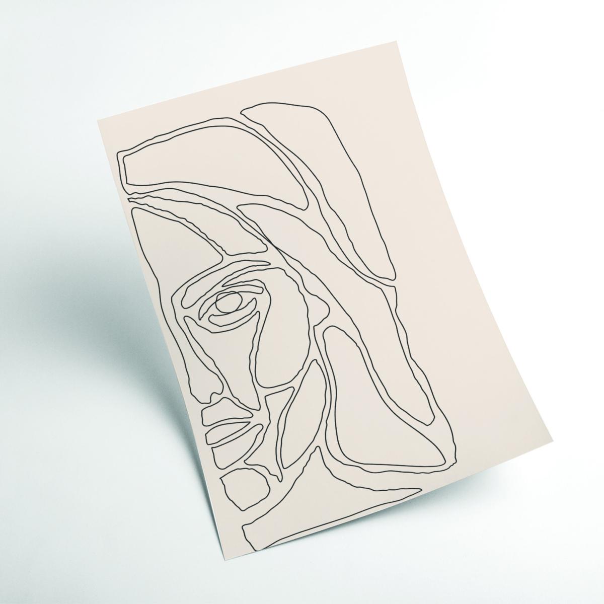 Black Abstract Face Lines #2 Medium Stanley Print House – image 2