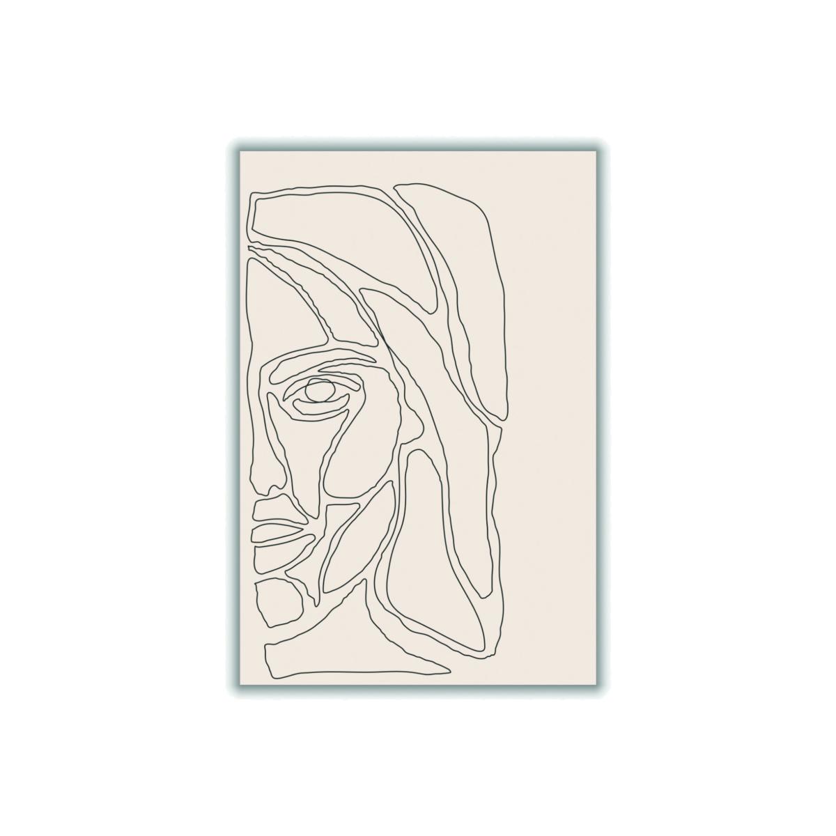 Black Abstract Face Lines #2 Medium Stanley Print House – image 1