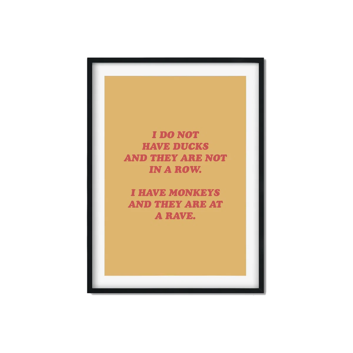 Yellow / Orange I Have Monkeys - A0 Poster Size A0 841 X 1189Mm The Native State – image 1