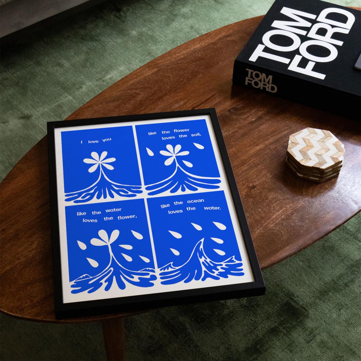Blue Love You - Giclee Fine Art Print - Small | 12 X 16" | East Side Studio London – image 6