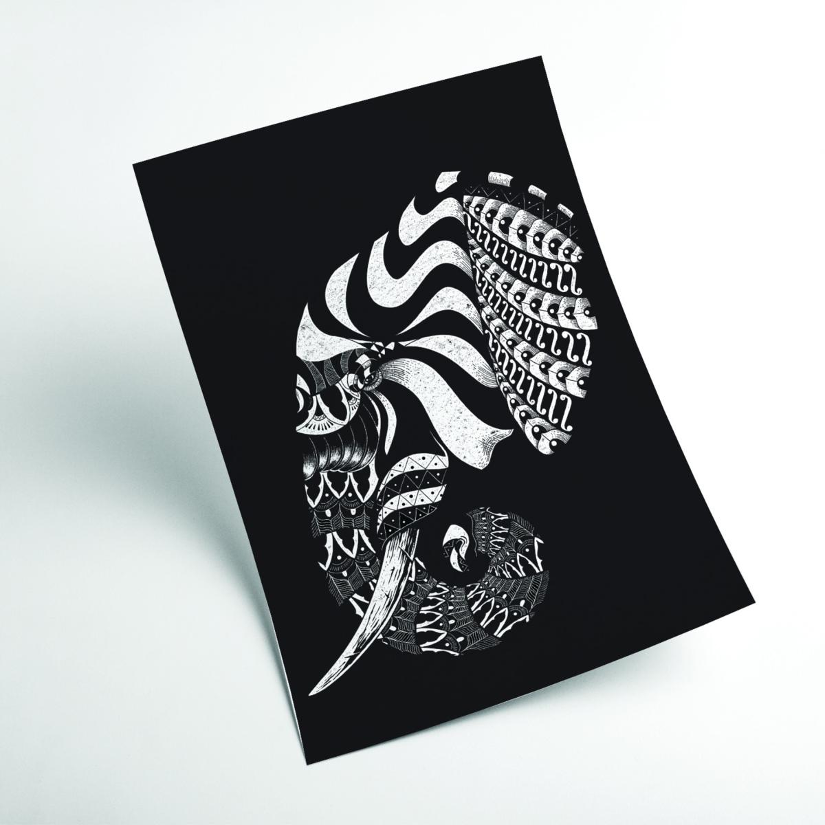 White Ornate Elephant Ii A1 594 X 841Mm Stanley Print House – image 2