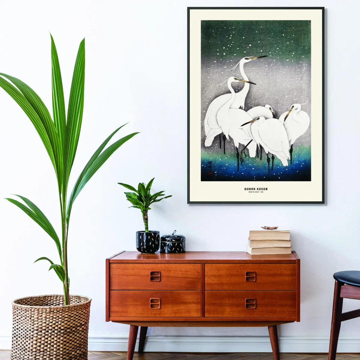 White Ohara Koson - Group Of Egrets A1 594 X 841Mm Stanley Print House – image 3