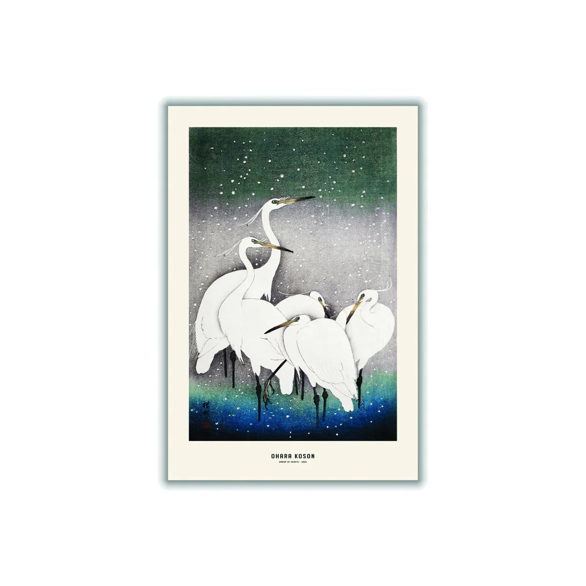 White Ohara Koson - Group Of Egrets A1 594 X 841Mm Stanley Print House – image 1