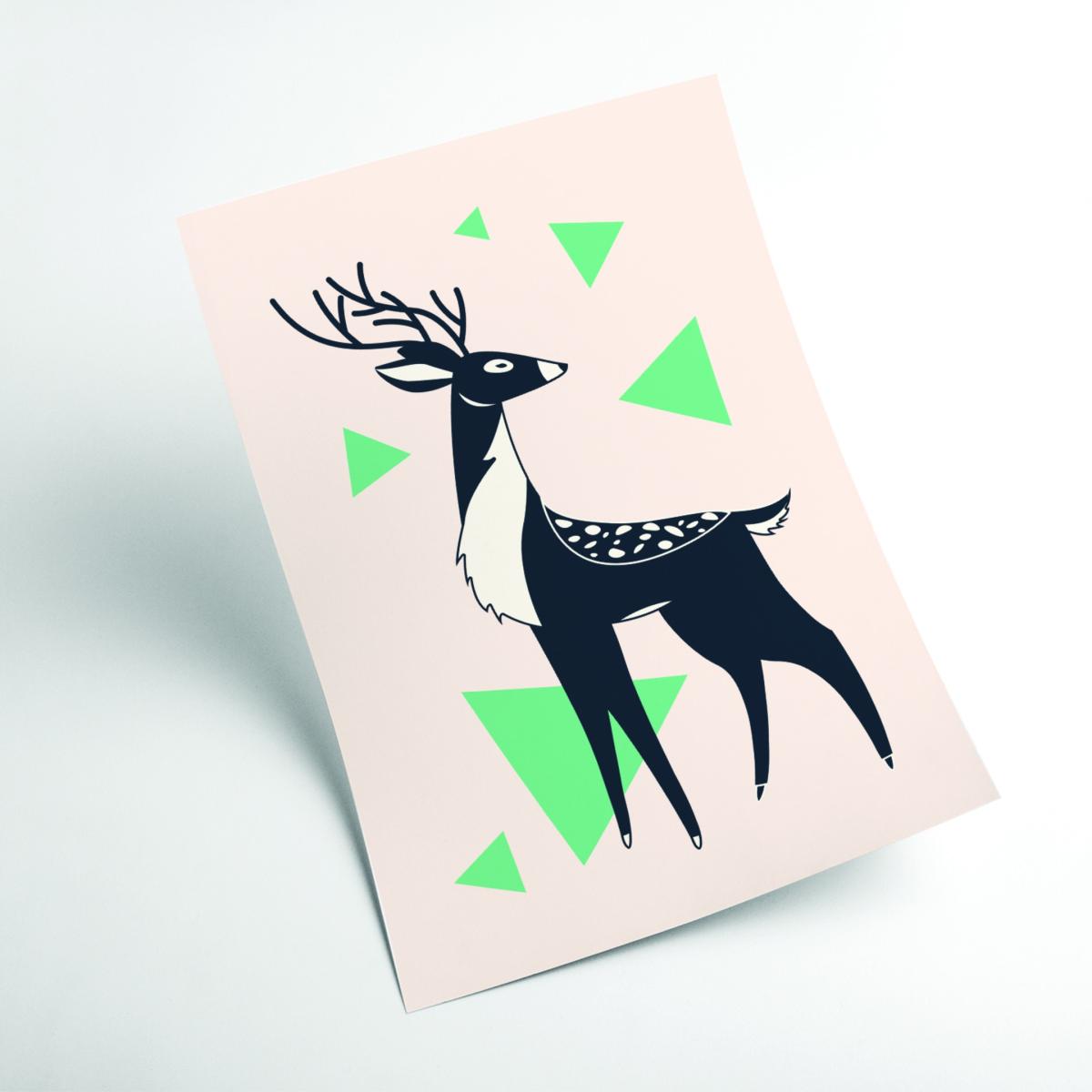 Green Abstract Deer #8 Extra Small Stanley Print House – image 2