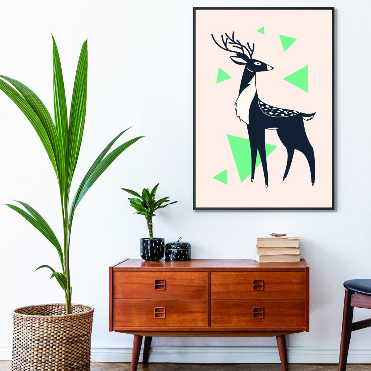 Green Abstract Deer #8 Extra Small Stanley Print House – image 3