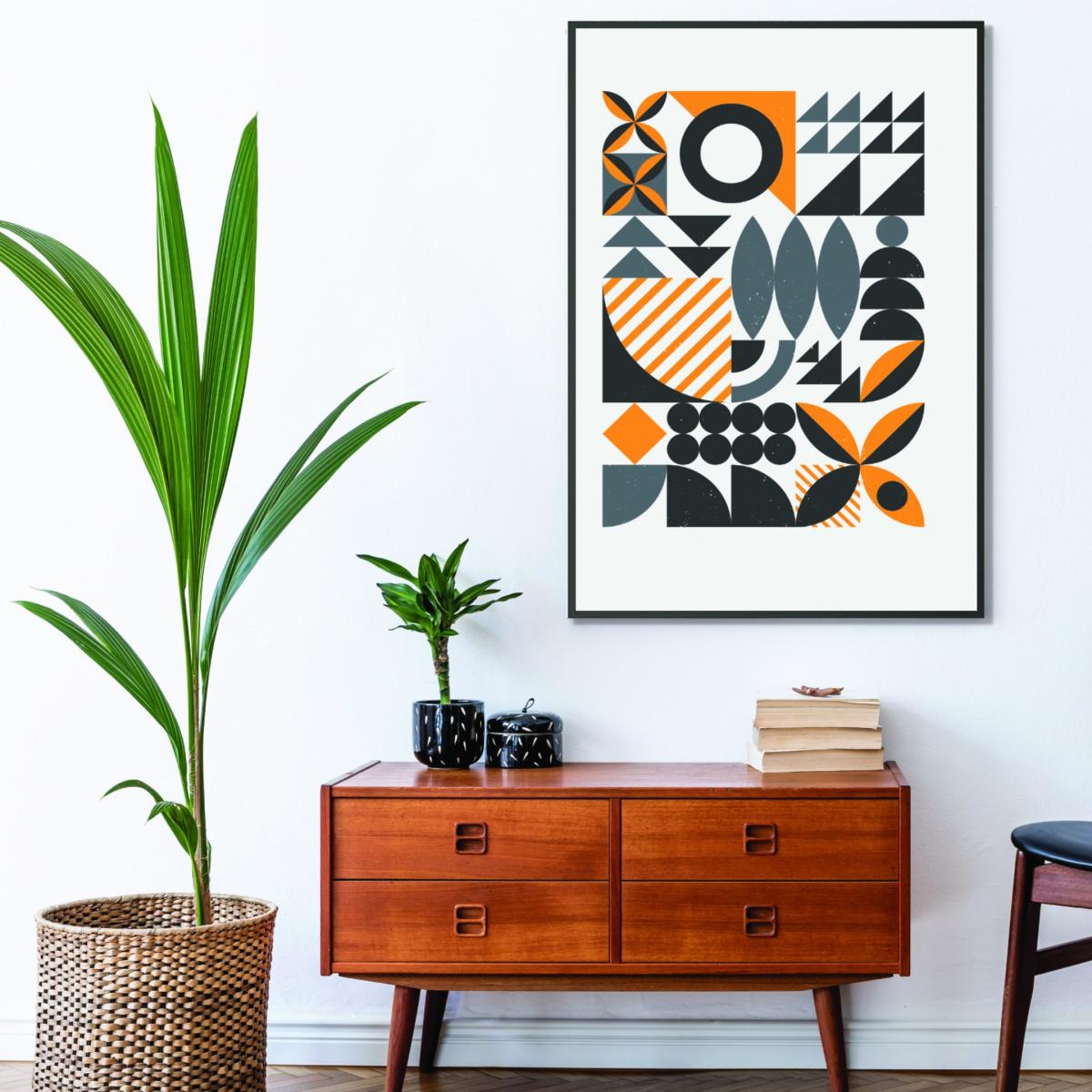 Neutrals Vibrant Bauhaus Collection #3 Extra Large Stanley Print House – image 3