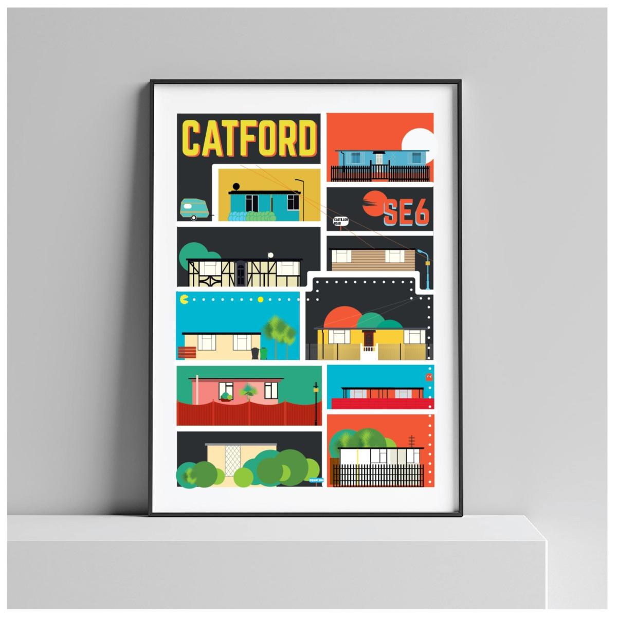 Catford - A Prefab Maze Art Print A3 297 X 420Mm Eye for London Prints – image 2