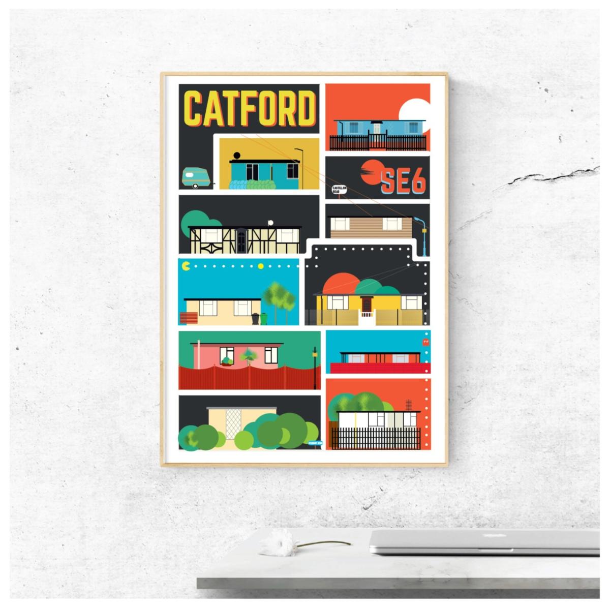Catford - A Prefab Maze Art Print A3 297 X 420Mm Eye for London Prints – image 3