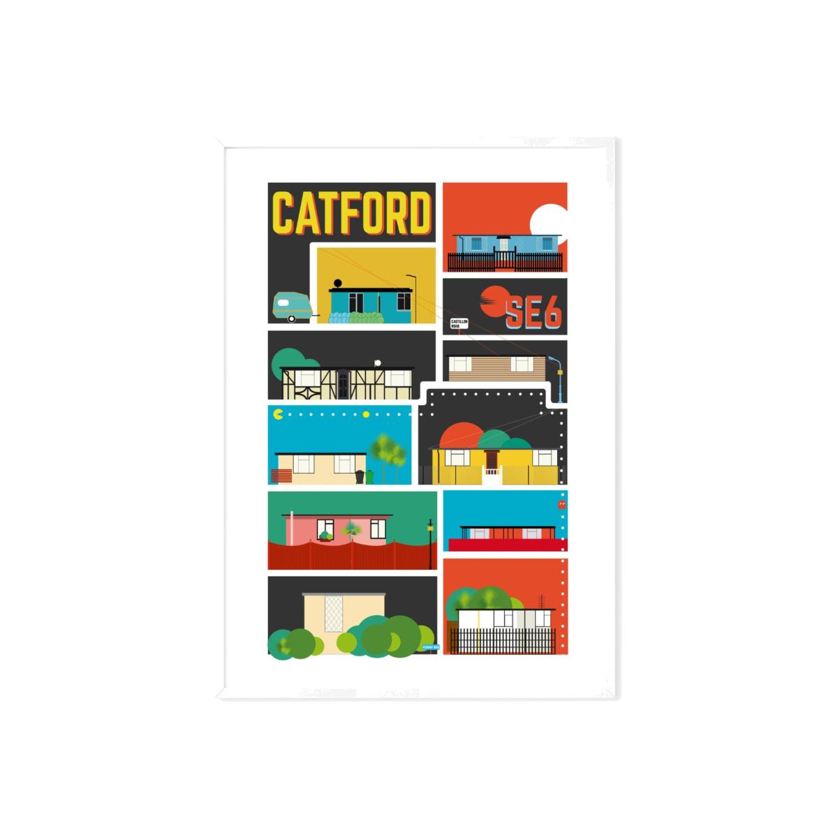 Catford - A Prefab Maze Art Print A3 297 X 420Mm Eye for London Prints – image 1