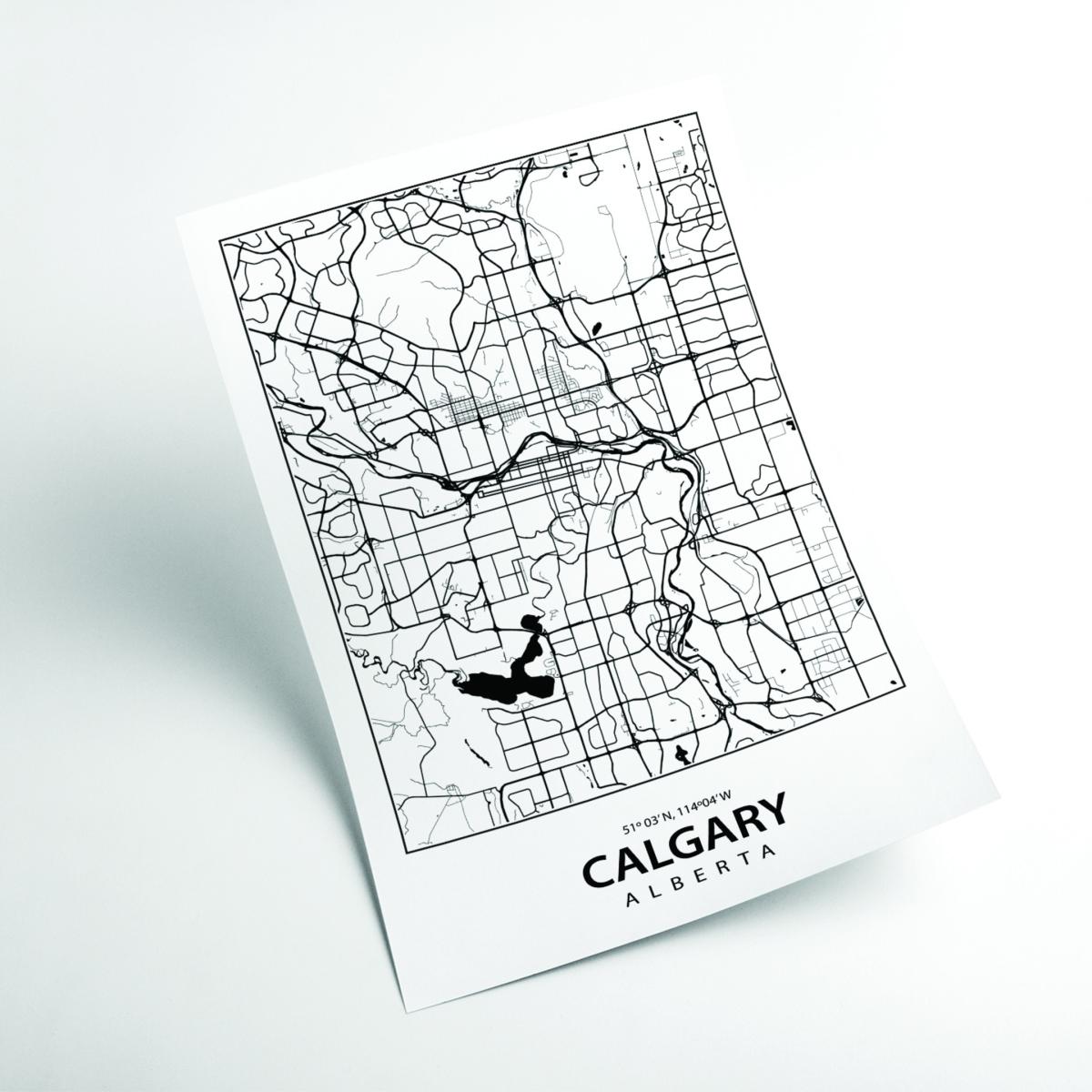 Black Map Of Calgary Alberta Xxs Stanley Print House – image 2