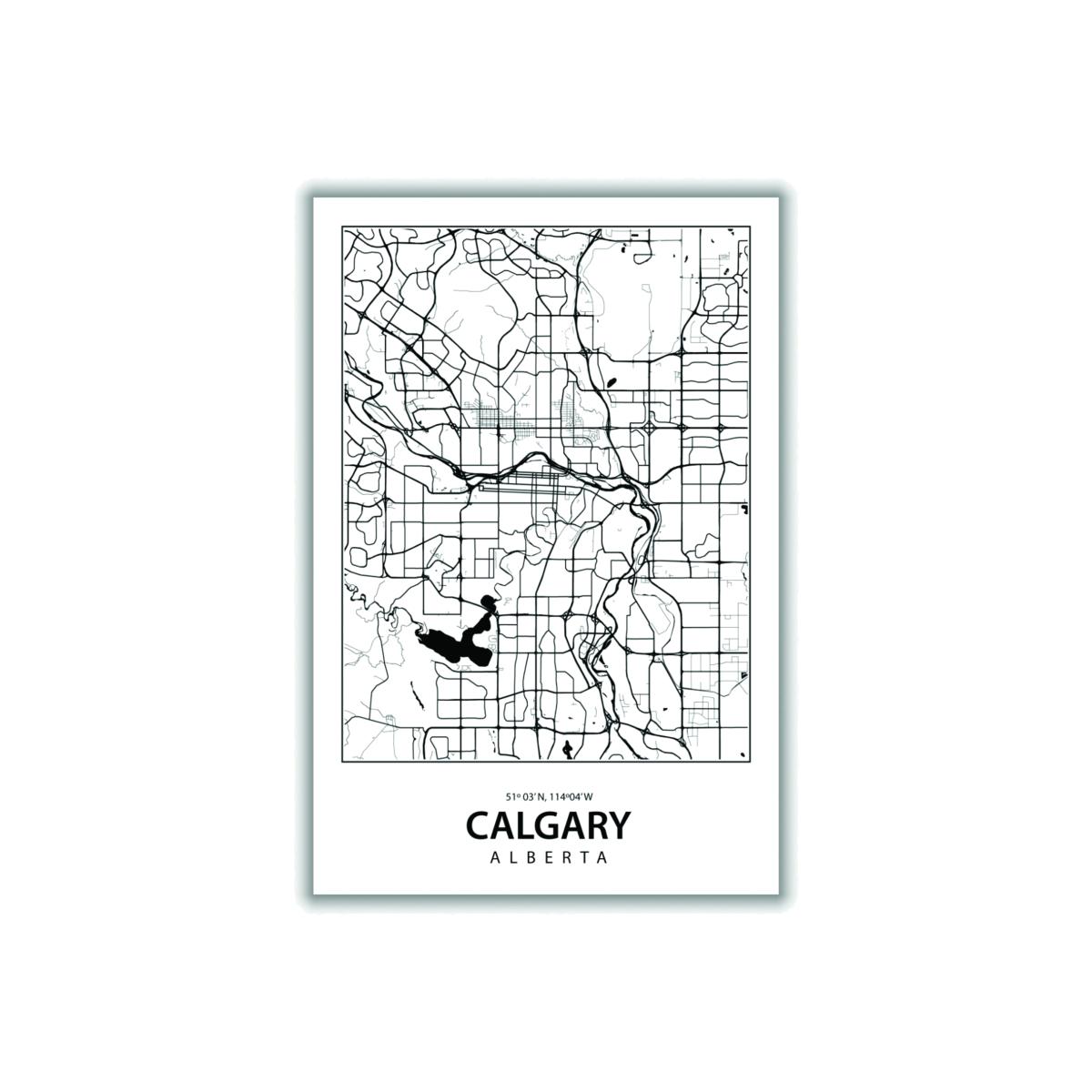 Black Map Of Calgary Alberta Xxs Stanley Print House – image 1