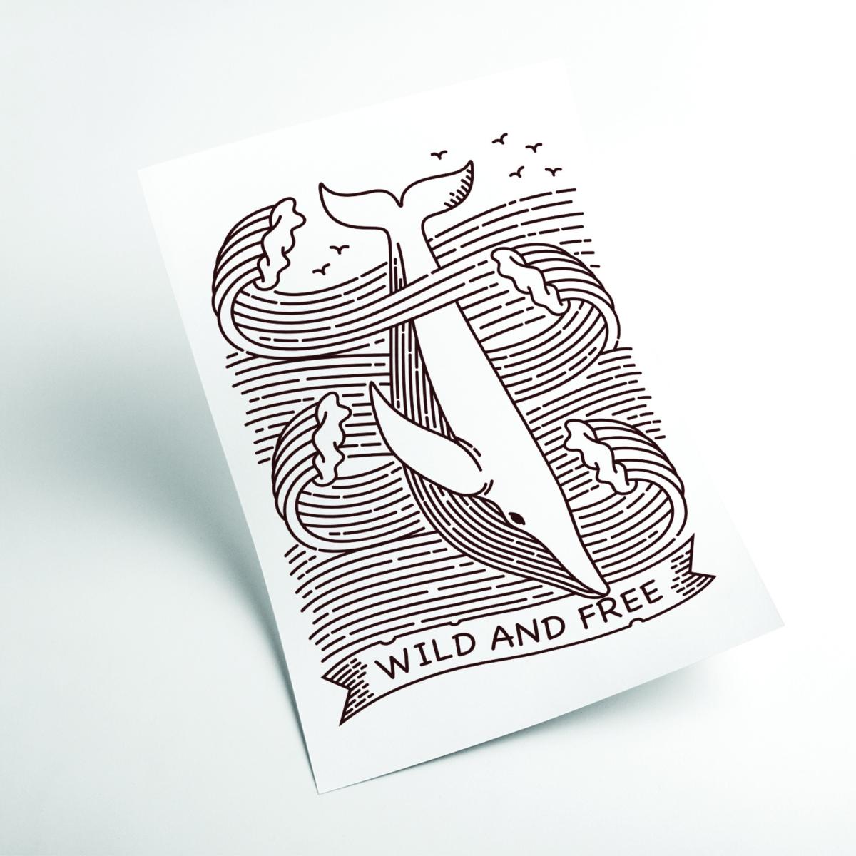 Brown Wild And Free Whale A1 594 X 841Mm Stanley Print House – image 2