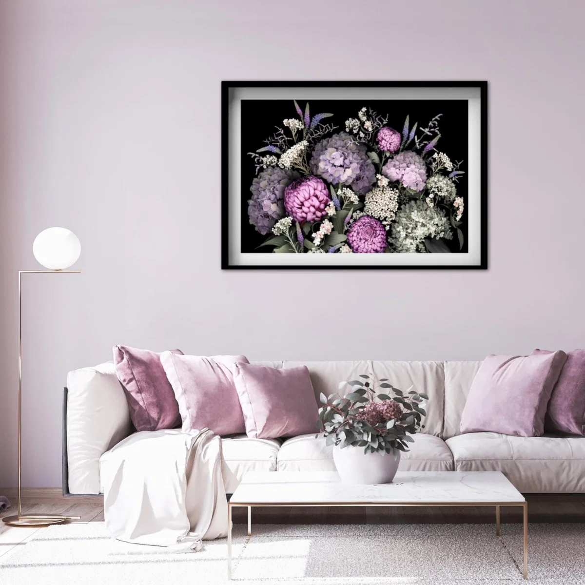 Green / Pink / Purple Hydrangea Print A3 297 X 420Mm Francesca Wild – image 2