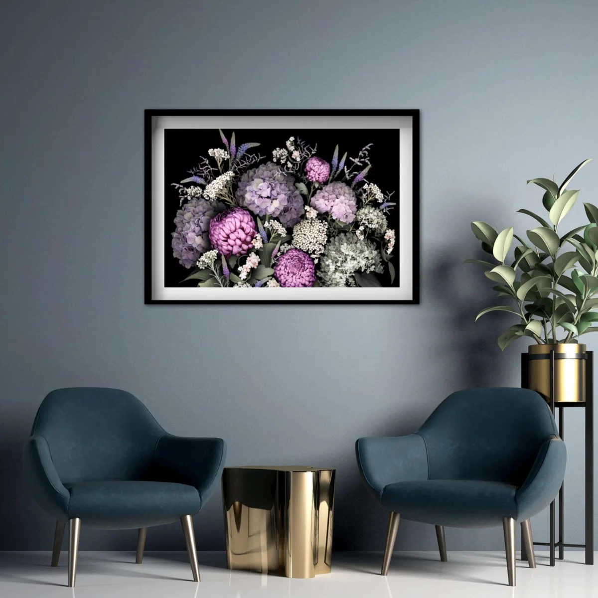 Green / Pink / Purple Hydrangea Print A3 297 X 420Mm Francesca Wild – image 3
